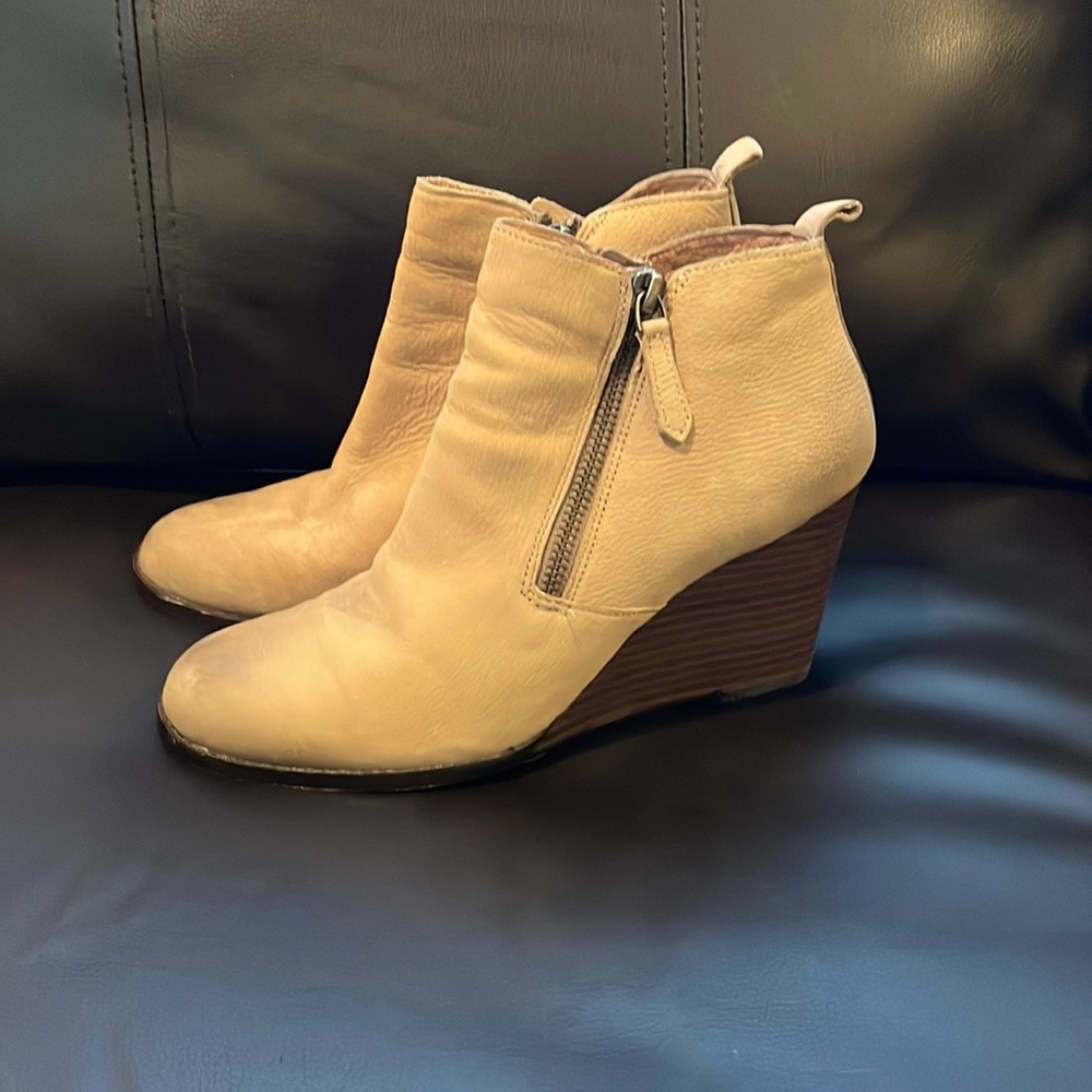 Nordstrom genuine leather wedge booties